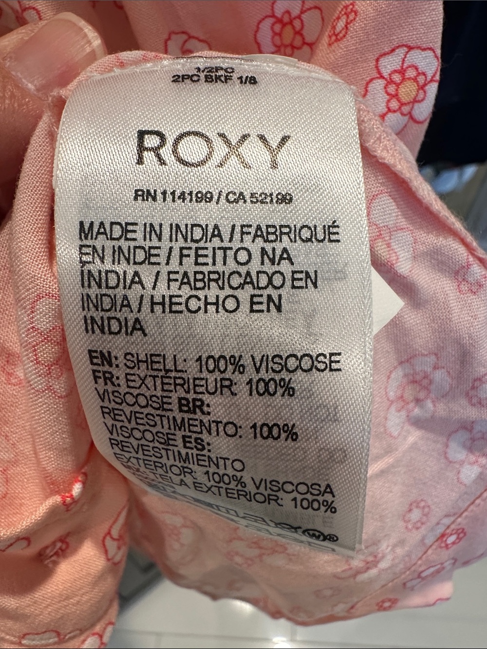 Roxy Coral and Pink Shelly Beach Mini Dress - Picture 3 of 3